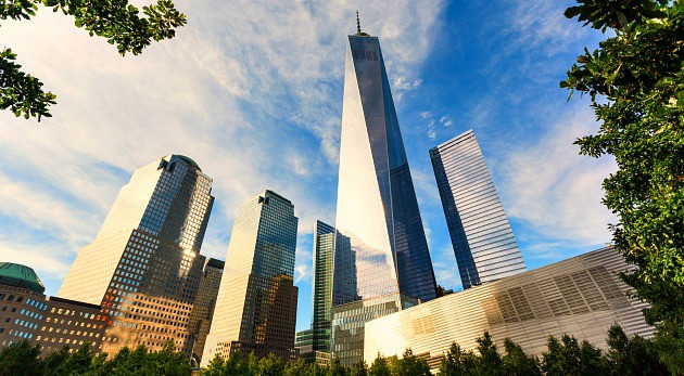 Freedom Tower and shortest Skyscrapers in Lower Manhattan, New York