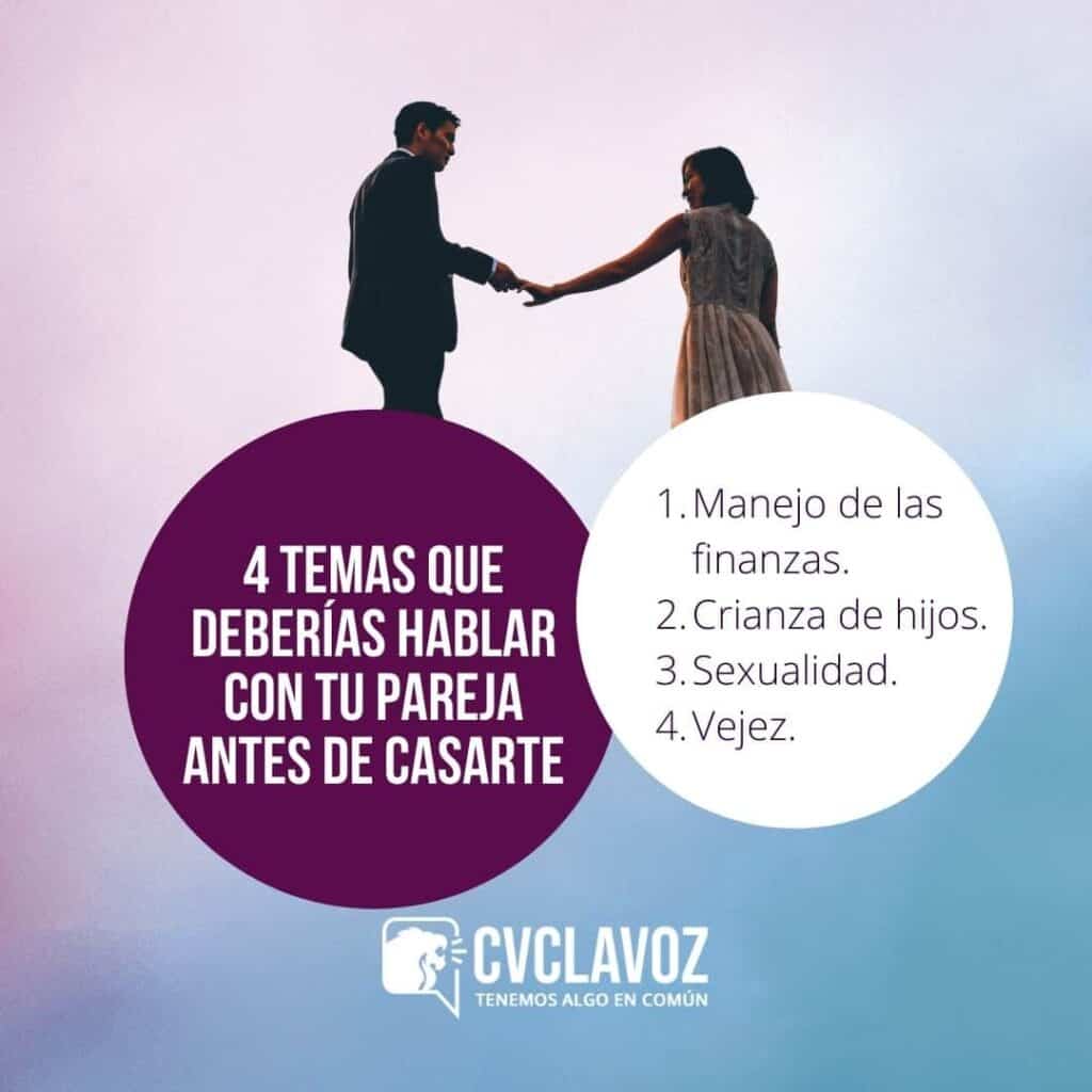 4 temas que deberías hablar con tu pareja antes de casarte
