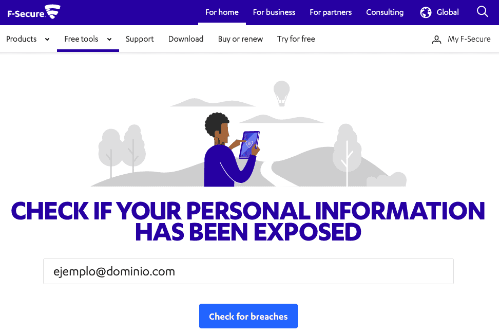 ejemplo de página web. Robo de informacion en internet